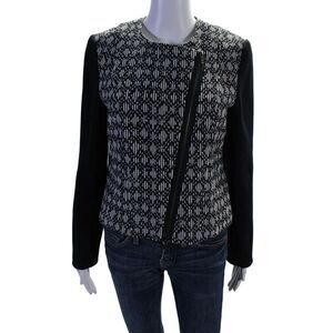 Judith & Charles Women's Asymmetrical Full Zip Jacket Navy Blue Size 10